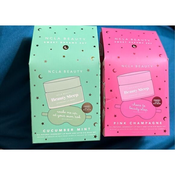 Lip Mask + Eye Mask Set Pink Champagne & cucumber - Picture 1 of 1